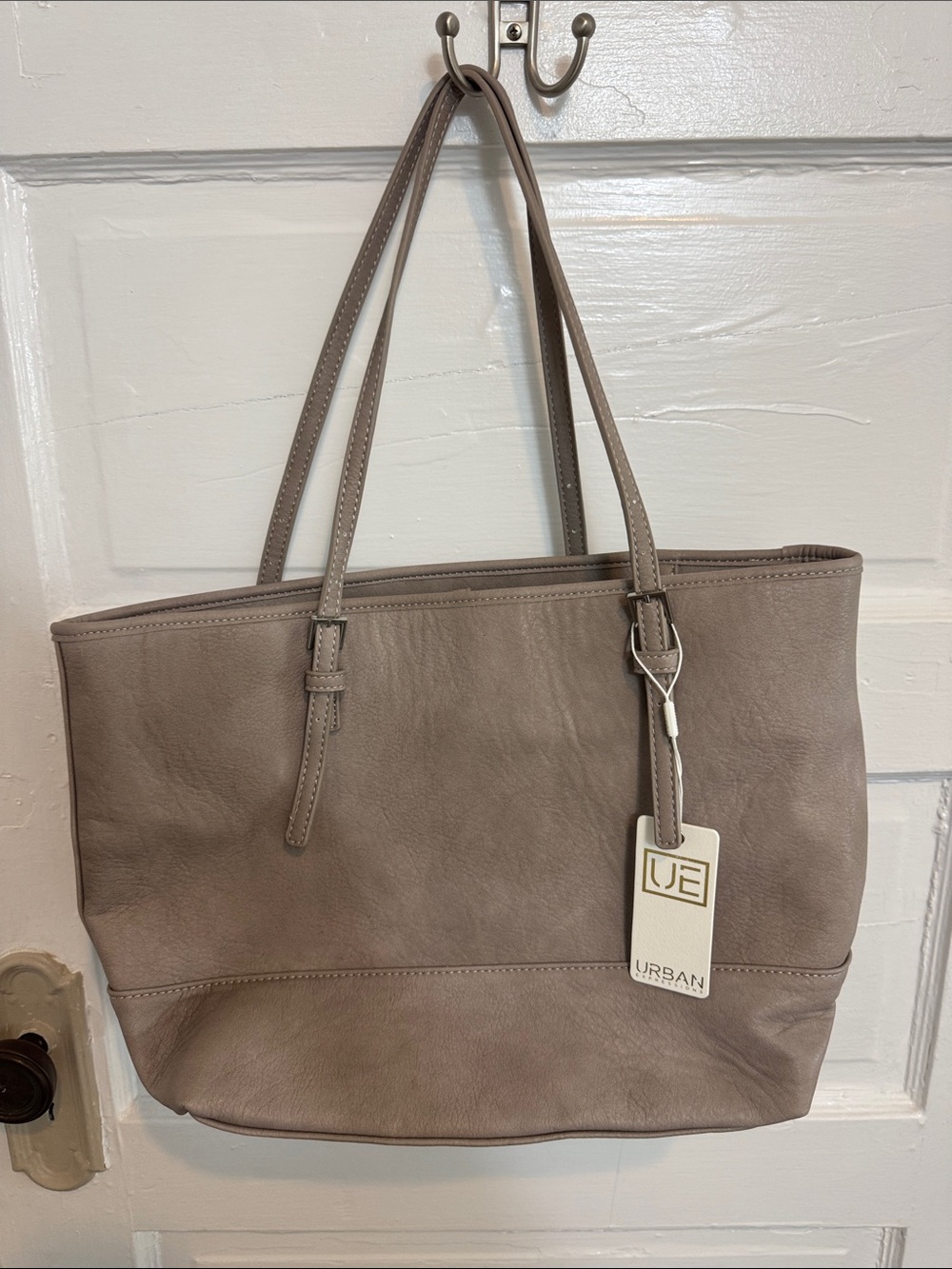 Urban Expressions Taupe Vegan Leather Tote